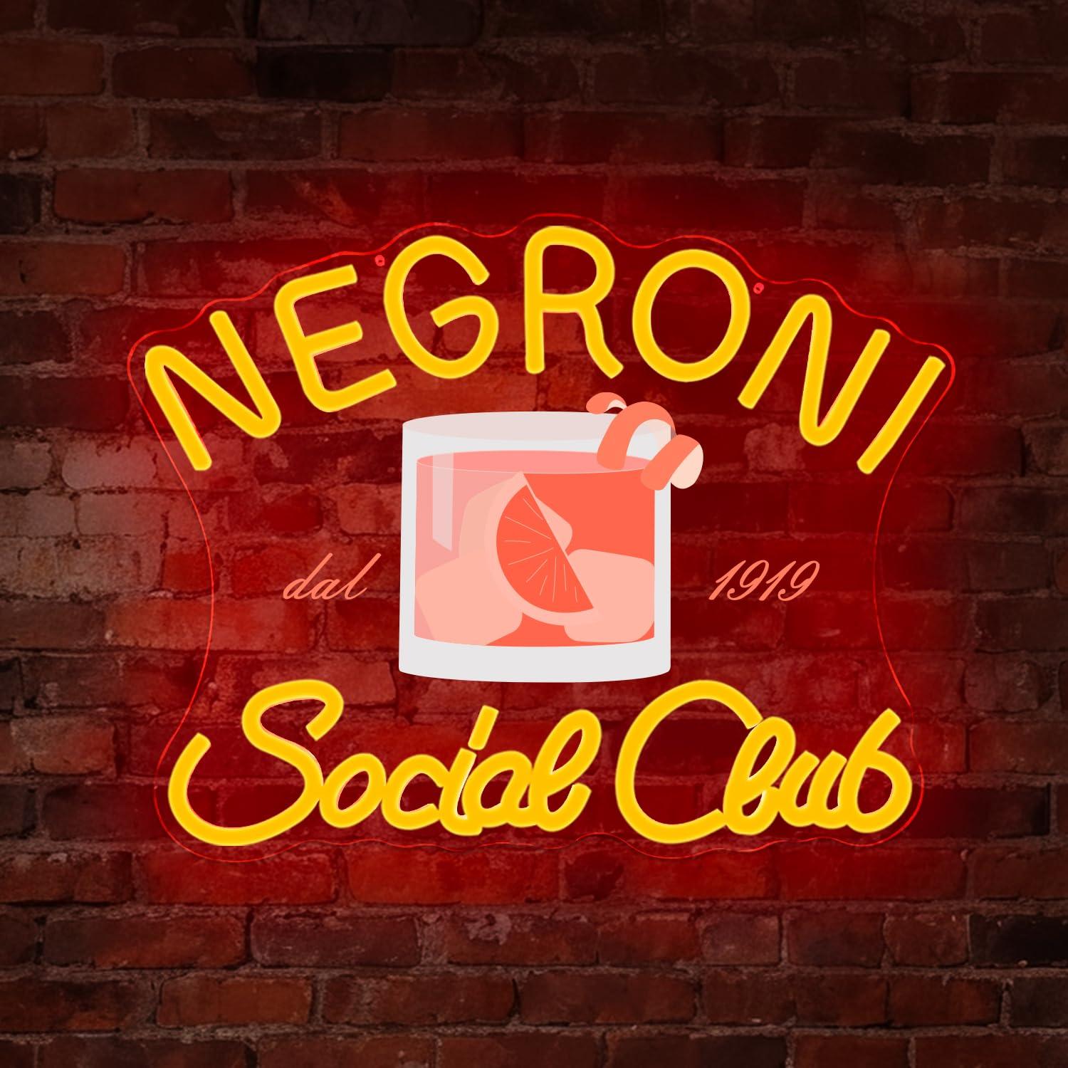 Neon Sign Party - Letrero de neón del Negroni Social