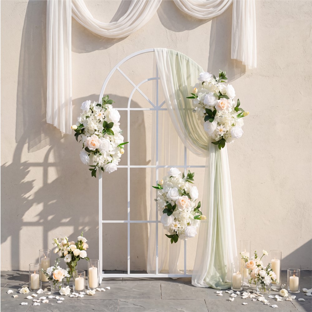 Uflower Rose Greenery, Camino  - Flower Wall Panel reseña y precio